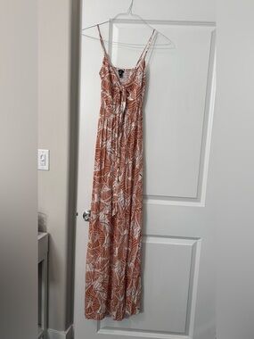 Windsor Rust and Cream Leaf-Print Tie-Front Dress